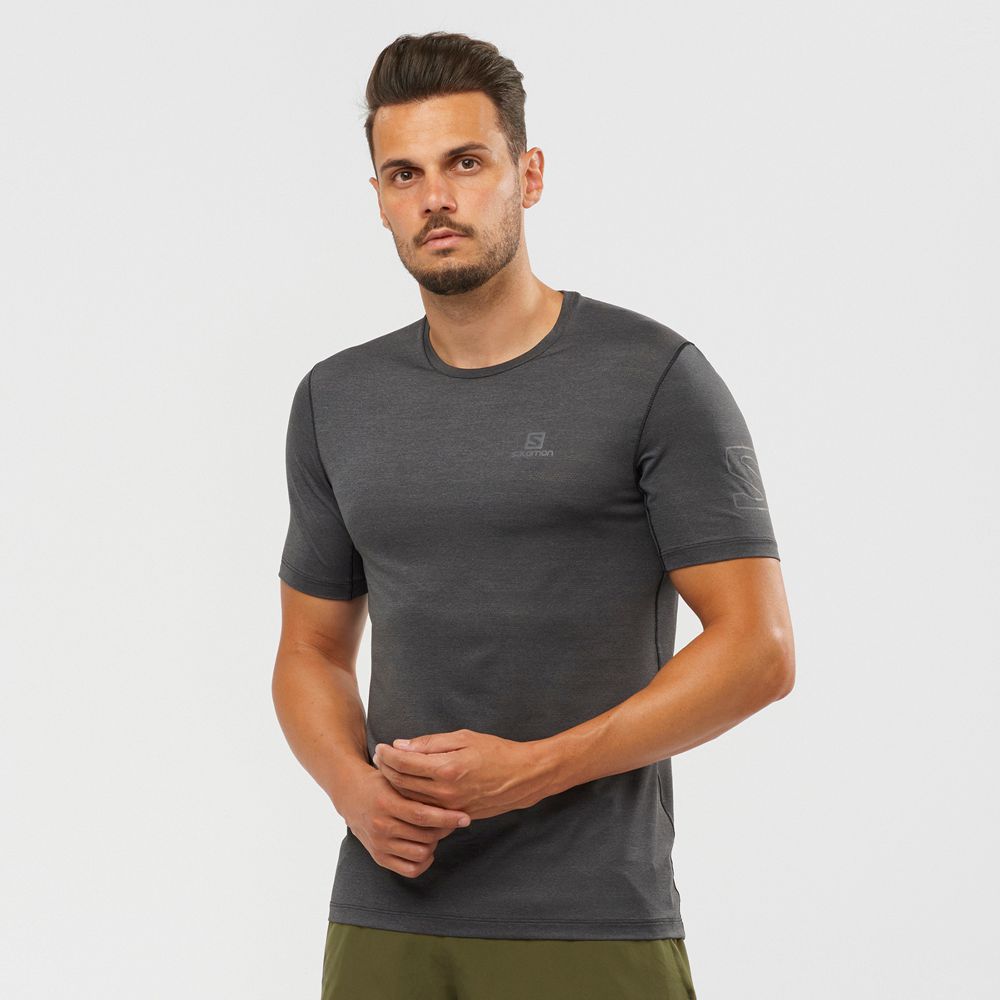 Salomon OUTLINE Camisetas Hombre - Negras - Colombia (52367-BRJZ)